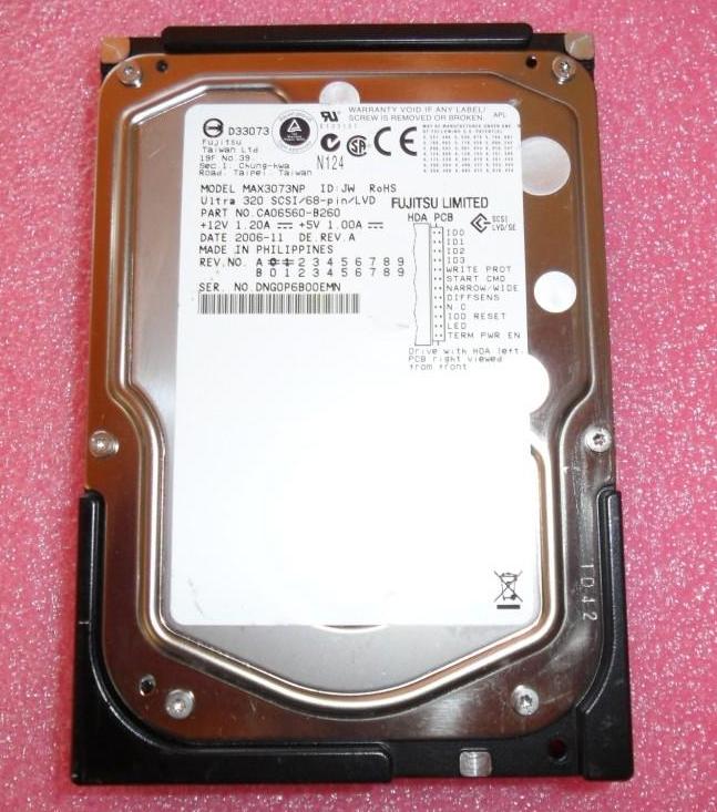 Fujitsu MAX3073NP 73.5GB 15000 RPM 68 Pin u320 Internal Hard Drive.JPG